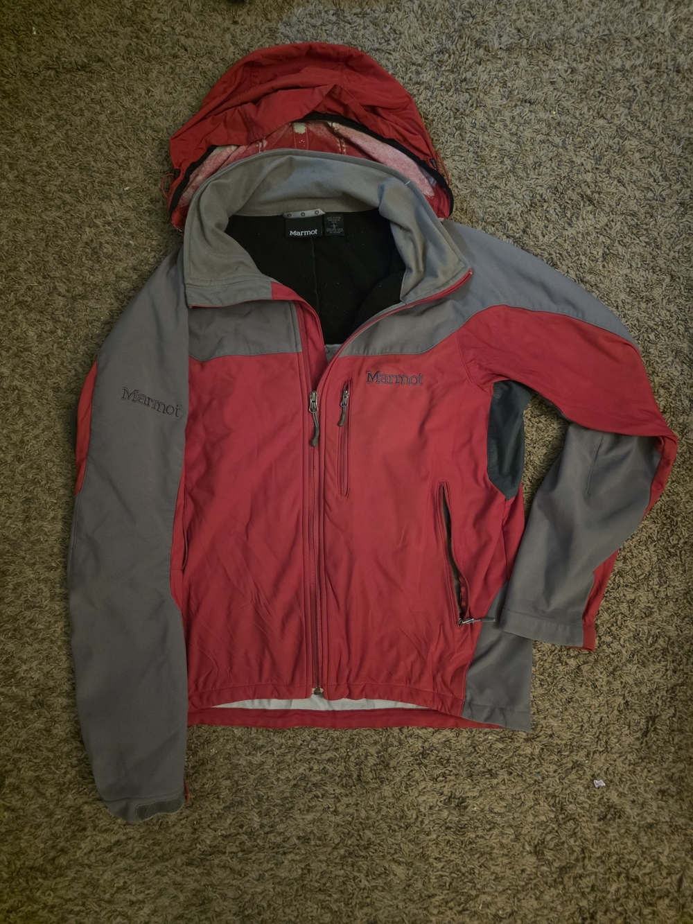 Marmot Women's Red and Gray Ski Softshell Jacket with Hood